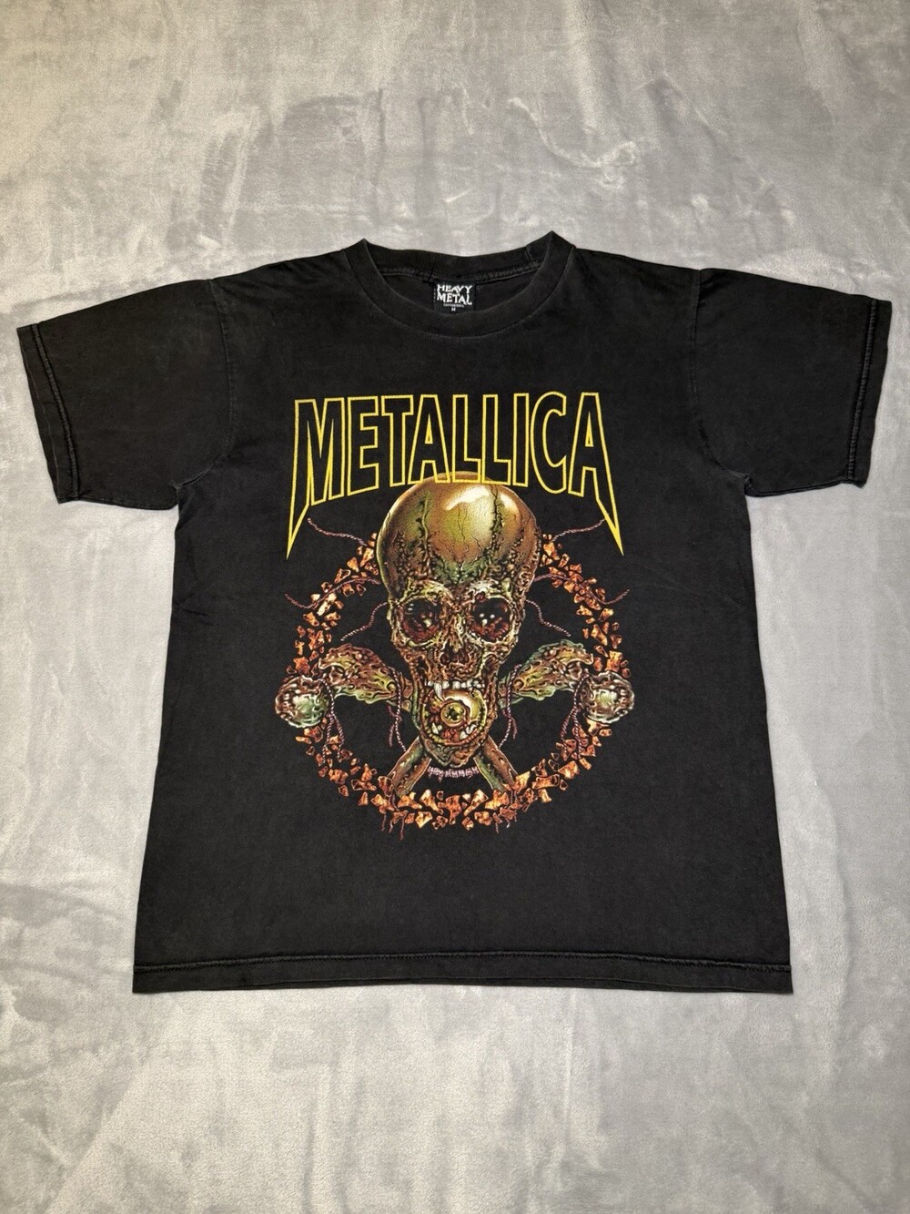 Vintage Metallica Band Boot T-shirt Men’s Medium Double Sided Boxy Rock Metal